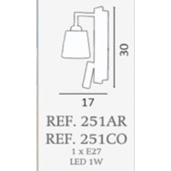 Aplique de pared moderno ASTIGI ARIES c/ Brazo Lector - Imagen 2