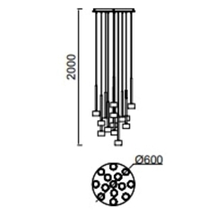 Colgante moderno TONIC C 14 luces - Imagen 2