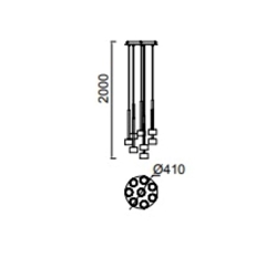Colgante moderno TONIC C 8 luces - Imagen 2