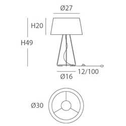 Lámpara de mesa moderna DRUM 01 - Imagen 2