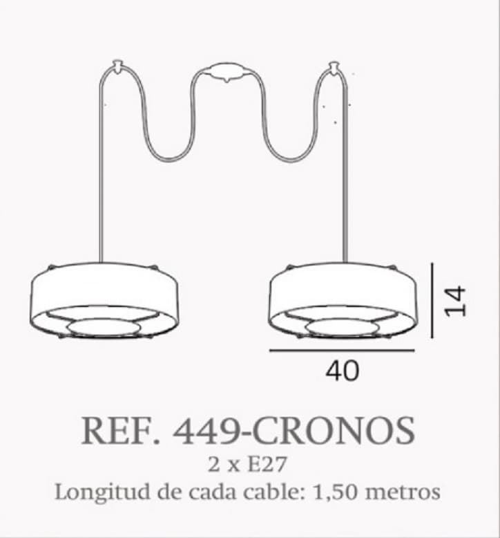 Lámpara de techo moderno CRONOS 2 luces Personalizable - Imagen 2