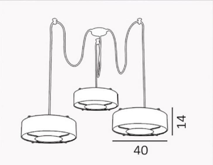 Lámpara de techo moderno CRONOS 3 luces Personalizable - Imagen 1