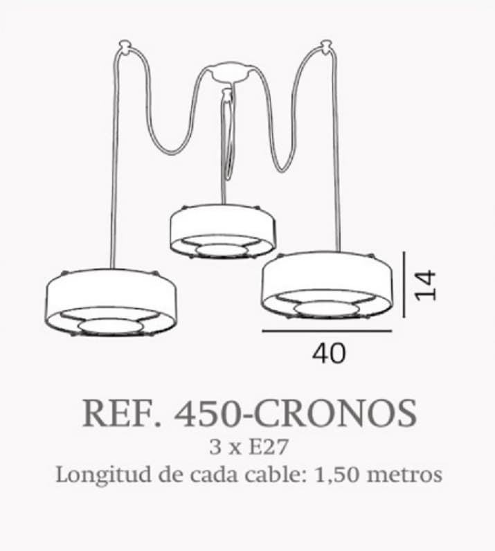 Lámpara de techo moderno CRONOS 3 luces Personalizable - Imagen 2