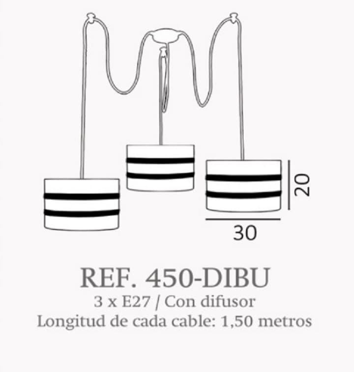 Lámpara de techo moderno DIBU 3 luces Personalizable - Imagen 2