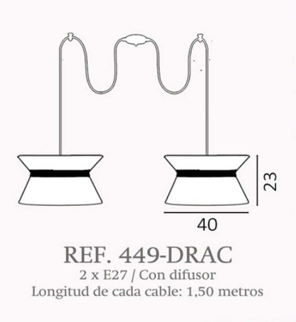 Lámpara de techo moderno DRAC 2 luces Personalizable - Imagen 2