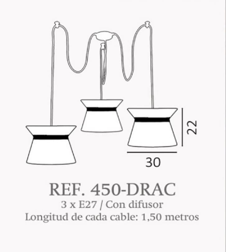 Lámpara de techo moderno DRAC 3 luces Personalizable - Imagen 2