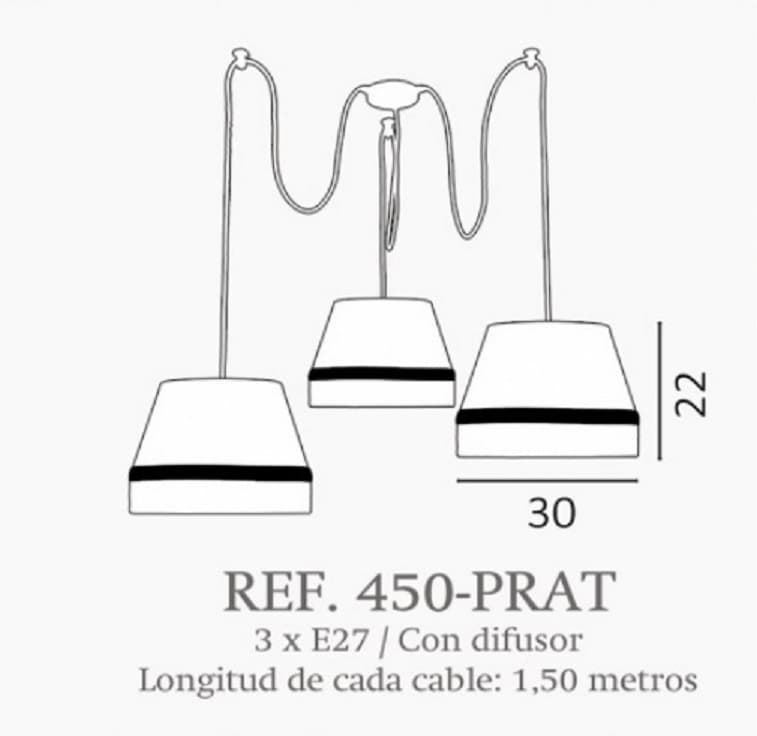 Lámpara de techo moderno PRAT 3 luces Personalizable - Imagen 2