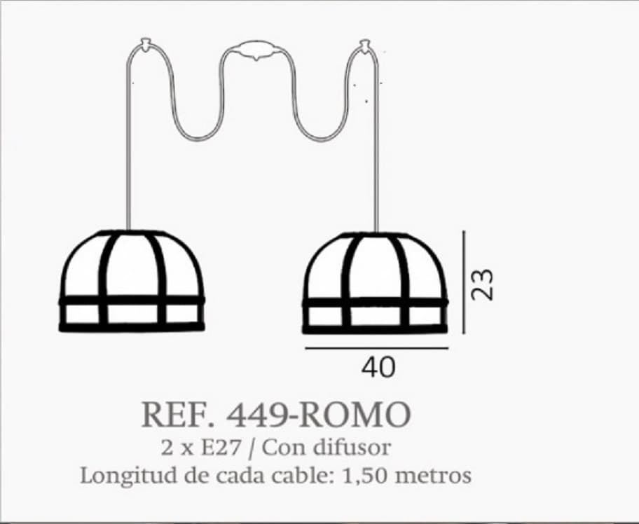 Lámpara de techo moderno ROMO 2 luces Personalizable - Imagen 2