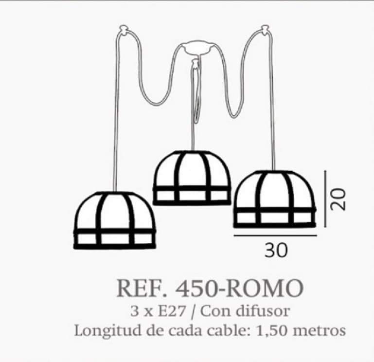 Lámpara de techo moderno ROMO 3 luces Personalizable - Imagen 2