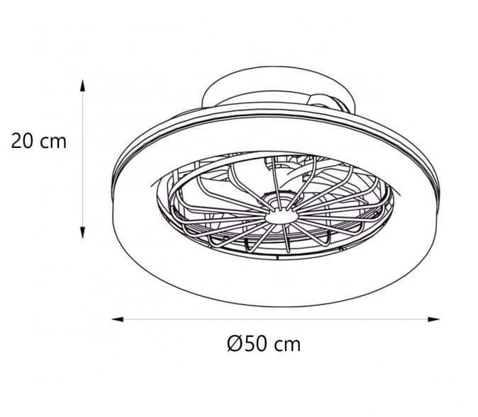 Plafón ventilador de techo moderno RAMSES c/ motor rotativo - Imagen 3