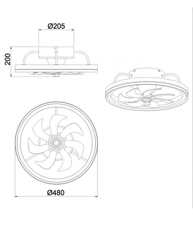 Plafón ventilador de techo moderno TOM c/ motor rotativo - Imagen 5